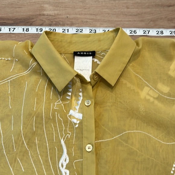 Akris - Printed Three-Quarter Sleeve Button-Up Top Size - US 4 - Picture 14 of 14
